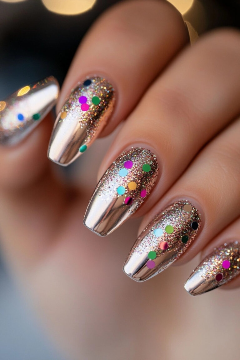 Christmas glitter nails